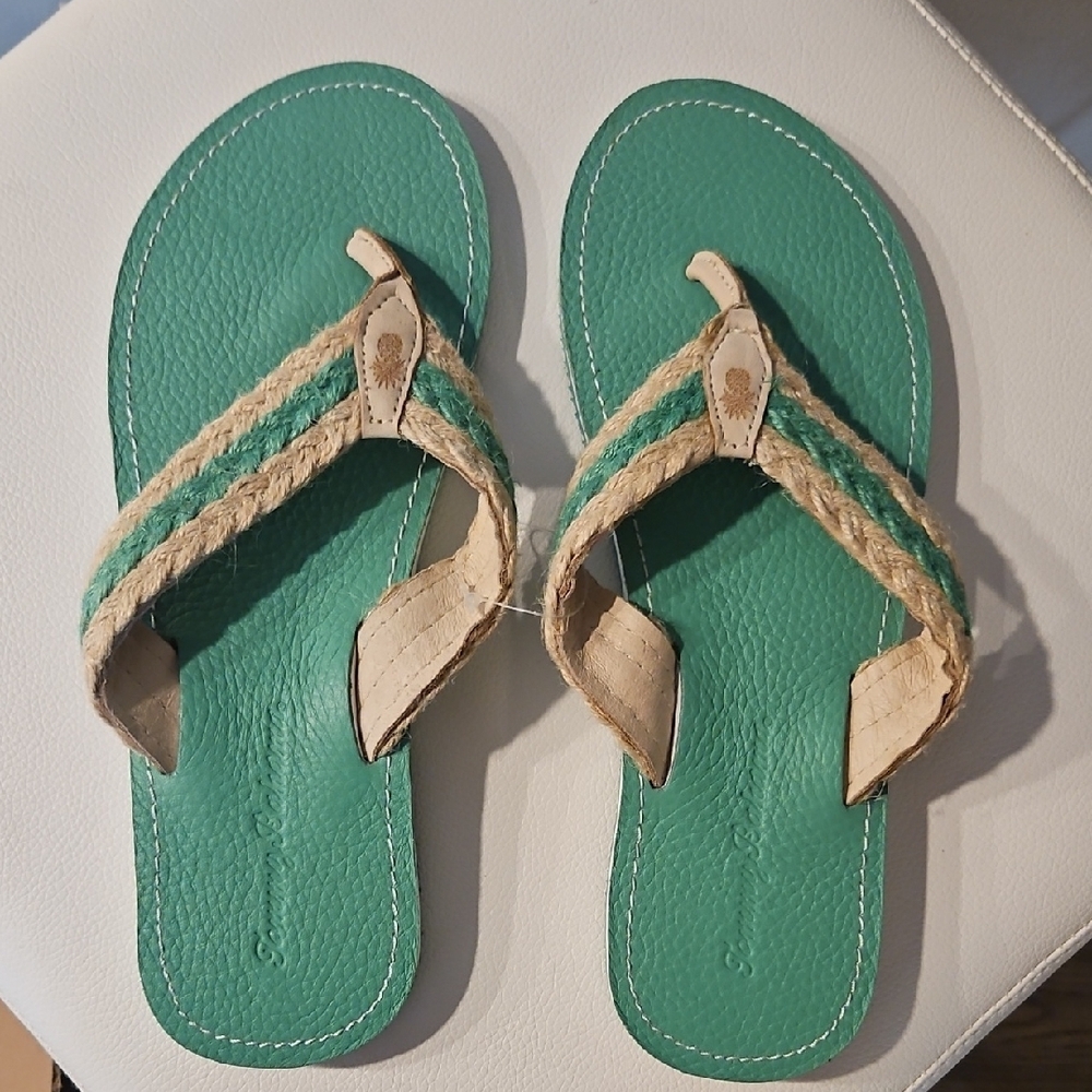 Tommy Bahama Green Flip Flops, Never Worn, Sz 8